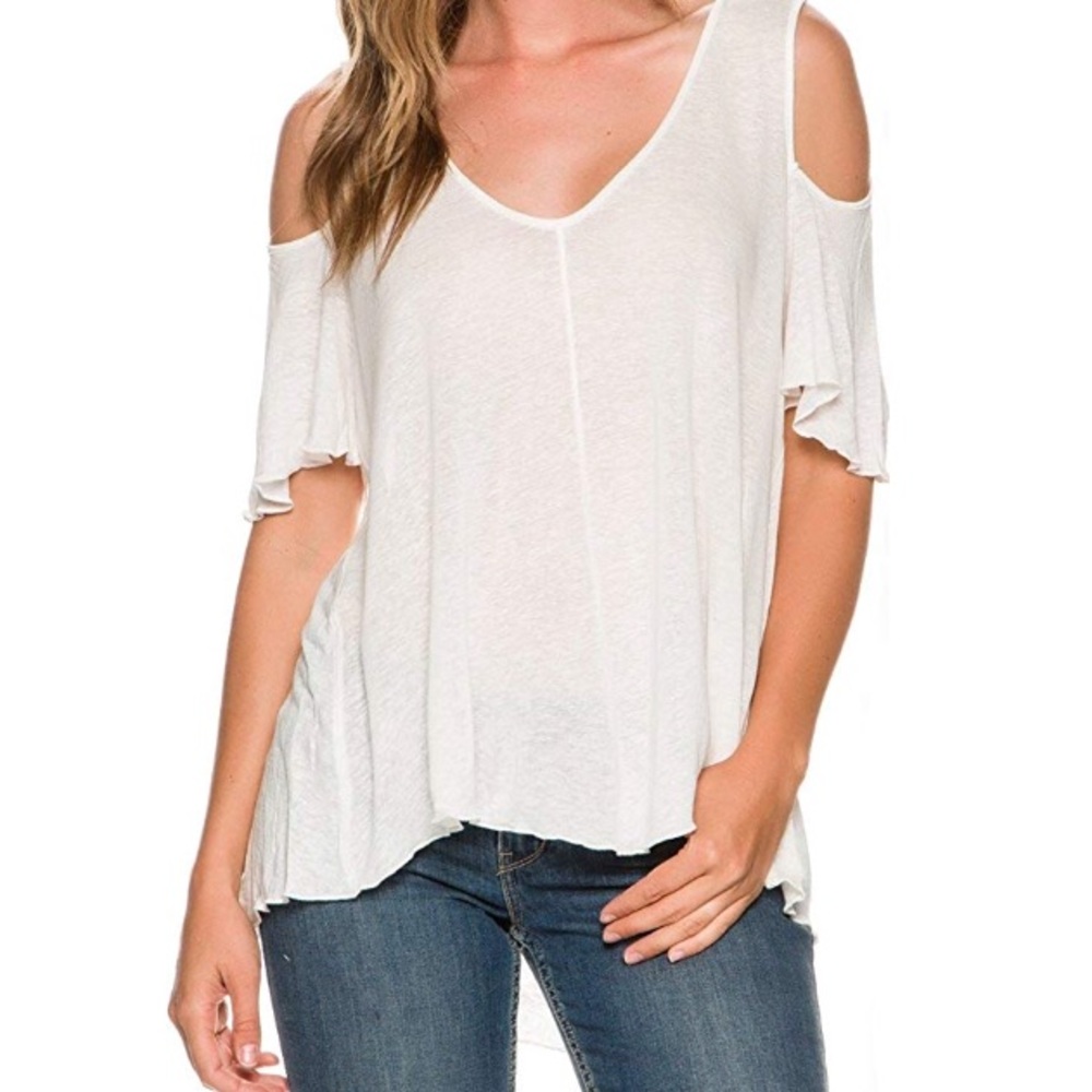 Free people cut out shoulder shirt